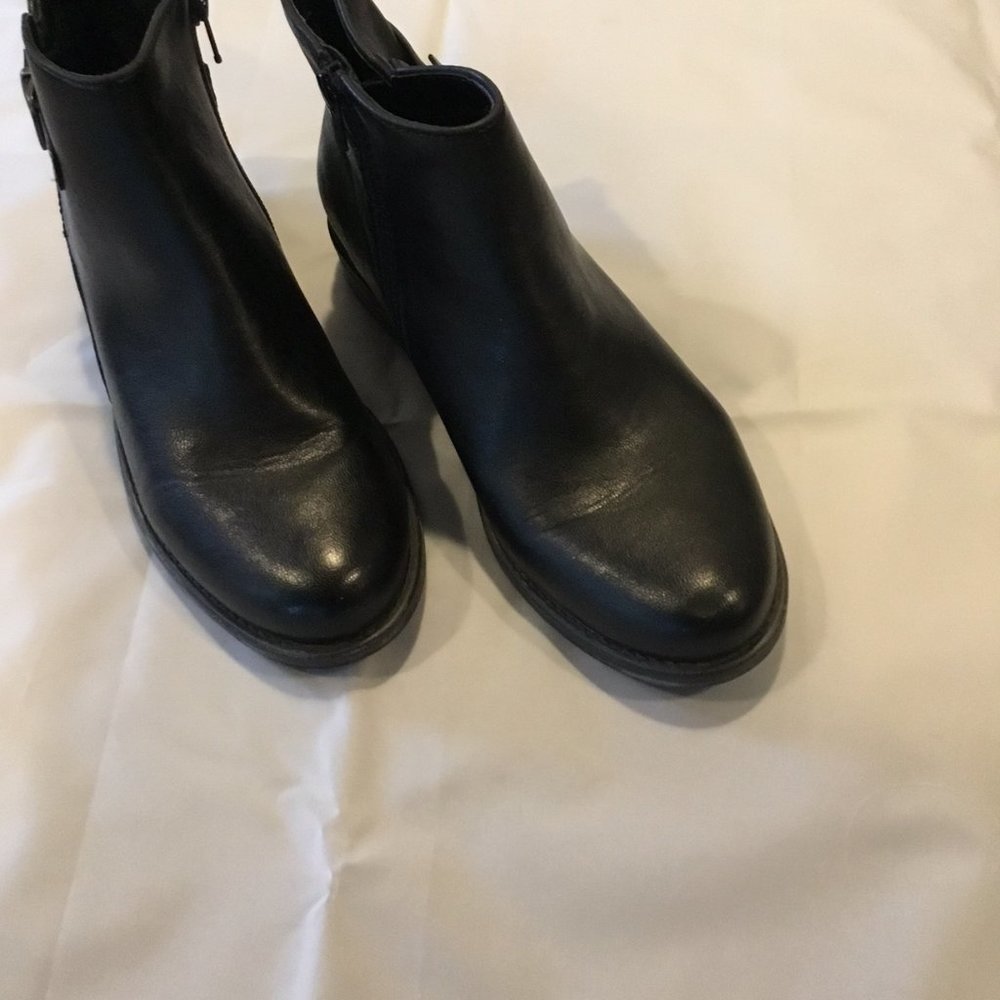 faux leather booties